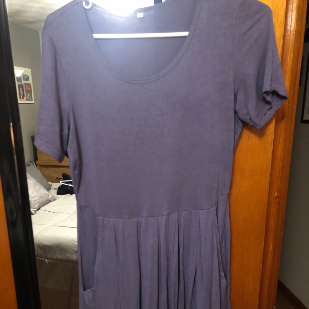 Casual Midi Dress in Dusty Lavender - Comfortable Everyday Style